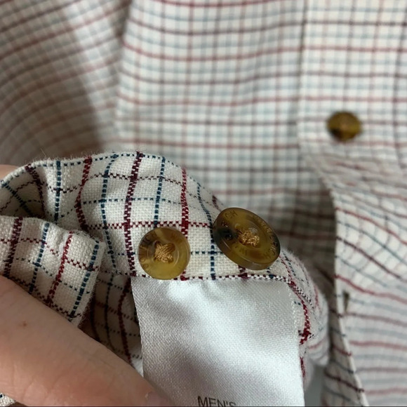 Woolrich White Red Micro Plaid Grid Button Down Ruby Shirt - Picture 7 of 8